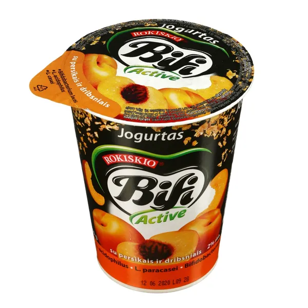 Jogurtas BIFI ACTIVE, su persikais ir dribsniais, 2 %, 360 g