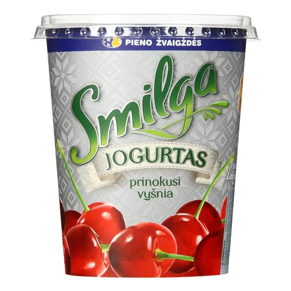 Jogurtas SMILGA su mėlynių ir braškių gabaliukais, 3,3%, 380 g