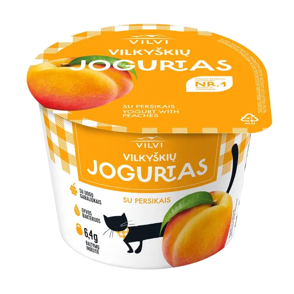 Jogurtas su persikais VILKYŠKIŲ, 3,6 % rieb., 200 g