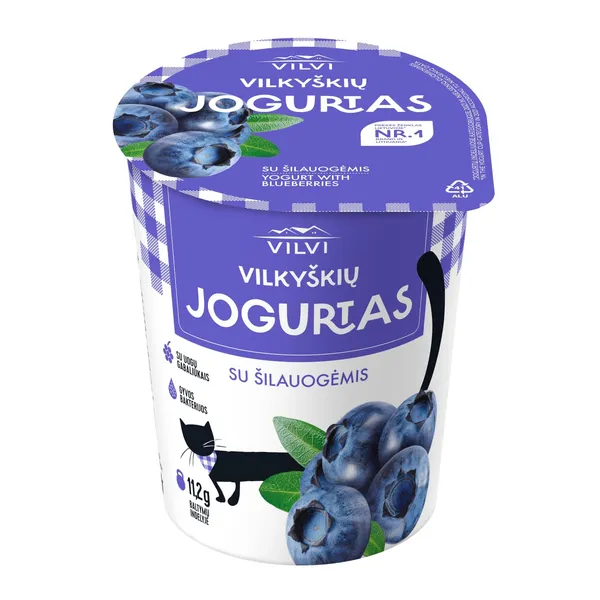Jogurtas su šilauogėmis VILKYŠKIŲ, 3,6 % rieb., 350 g