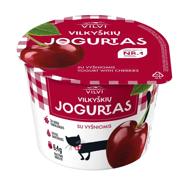Jogurtas VILKYŠKIŲ su vyšniomis, 3,6 % rieb. 200 g