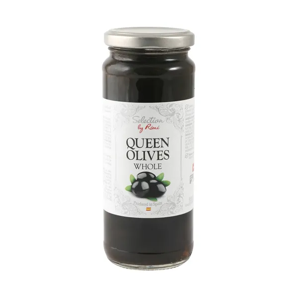 Juodosios QUEEN alyvuogės SELECTION BY RIMI su kauliukais, 345 g / 200 g