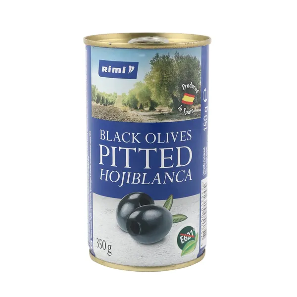 Juodosios HOJIBLANCA alyvuogės be kauliukų RIMI, 350 g / 150 g