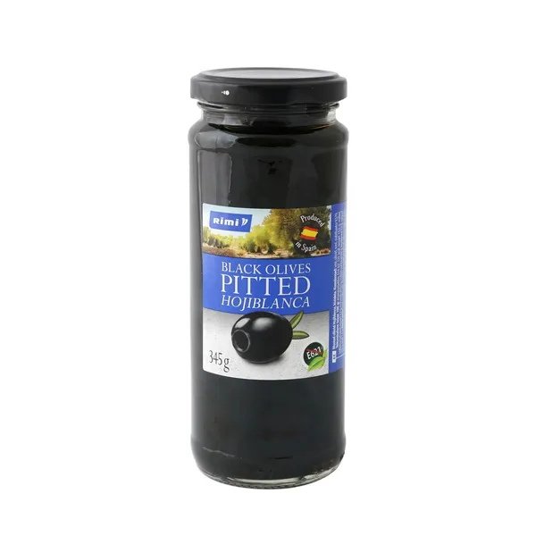 Juodosios HOJIBLANCA alyvuogės RIMI be kauliukų, 345 g / 160 g