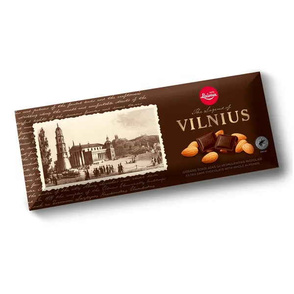 Juodasis šokokadas su nesmulkintais migdolais LAIMA VILNIUS, 190 g