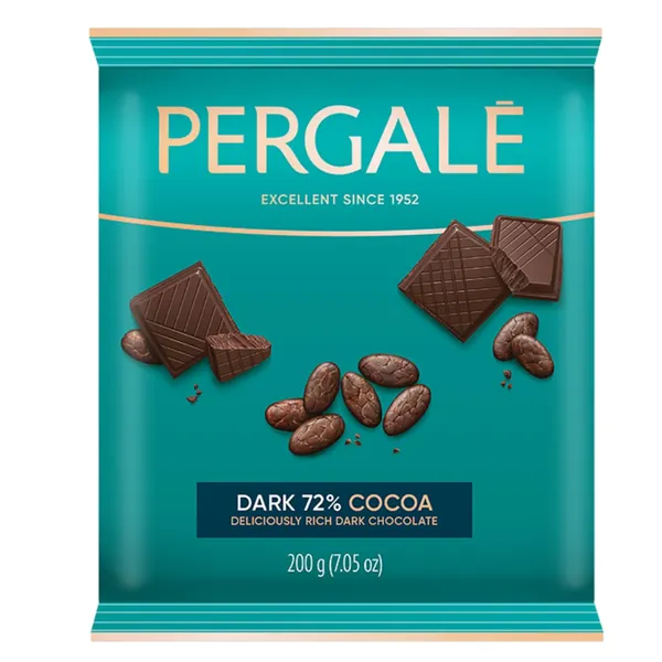 Juodasis šokoladas (72 %) PERGALĖ, 200 g