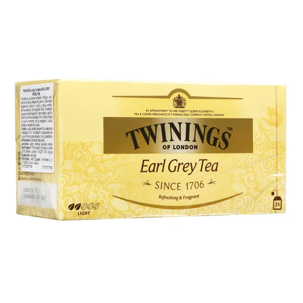 Melnā tēja TWININGS Earl Grey, 25 x 2 g