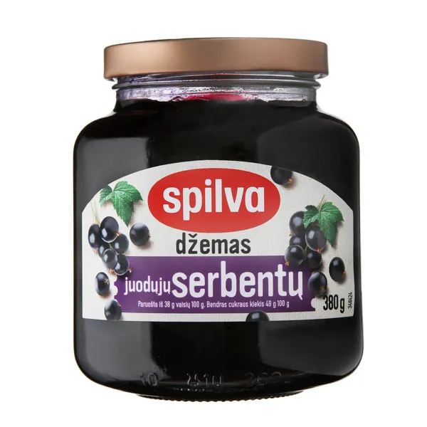 Juodųjų serbentų džemas SPILVA, 380 g