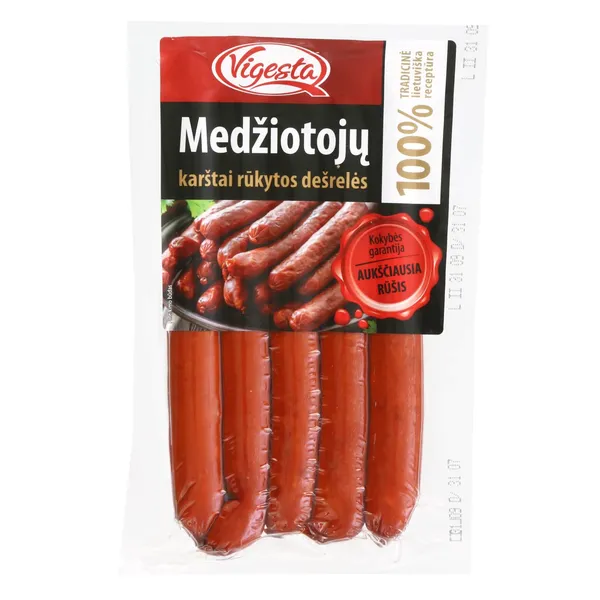 Karštai rūkytos dešrelės MEDŽIOTOJŲ PREMIUM, a. r., 200 g