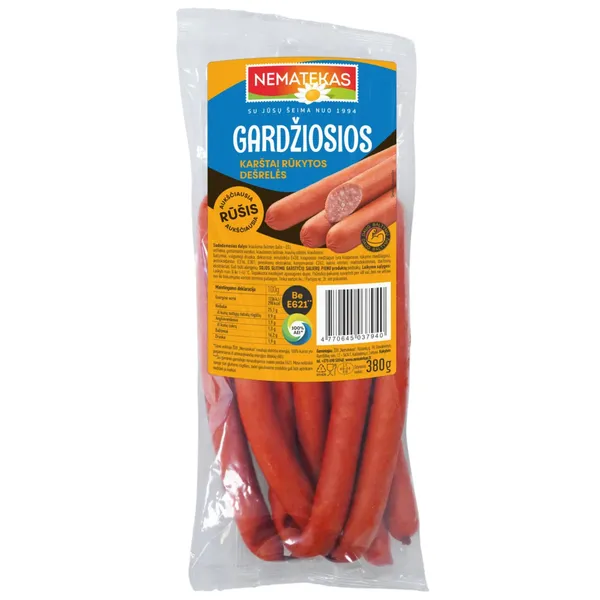 Karštai rūkytos GARDŽIOSIOS dešrelės, a. r., 380 g