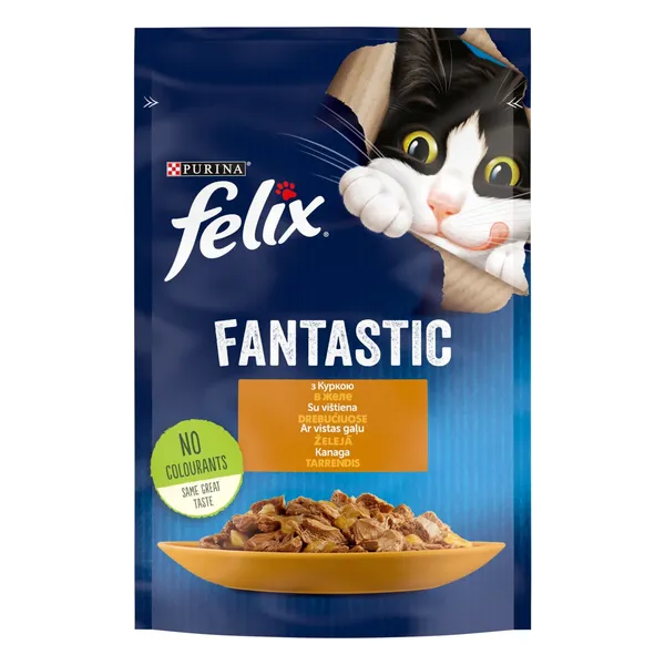 Kačių ėdalas FELIX FANTASTIC su vištiena, 85 g