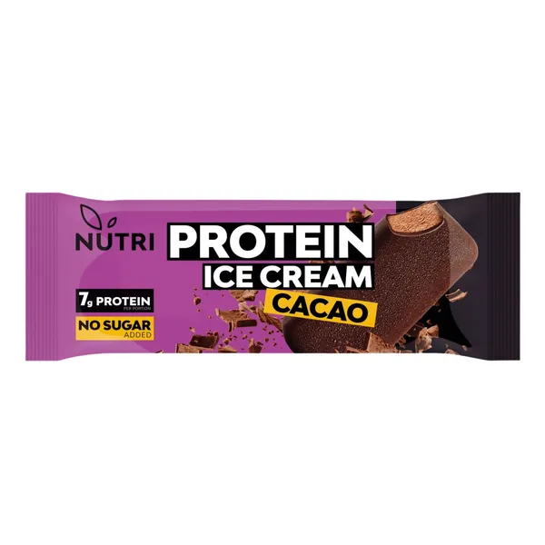 Kakaviniai valgomieji ledai ant pagaliuko su becukriu glaistu, su saldikliais NUTRI PROTEIN, 67 g