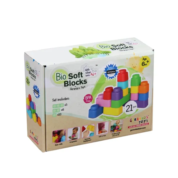 Minkštų kaladėlių rinkinys GEARARDO'S TOYS, 21 vnt.