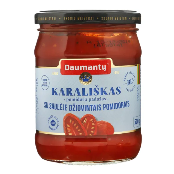 Karališkas pomidorų padažas su saulėje džiovintais pomidorais DAUMANTŲ, 500 g
