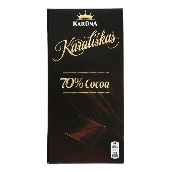 Šokoladas KARALIŠKAS (kakavos - 70 % ), 100 g