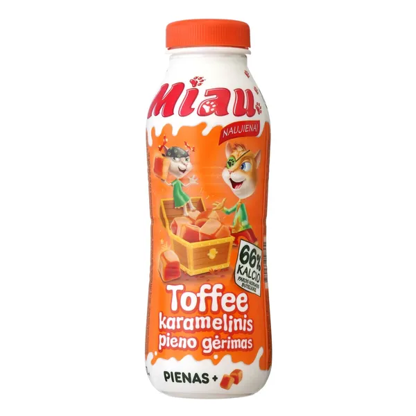 Karamelinis pieno gėrimas TOFFEE MIAU, 2,3 % rieb., sterilizuotas, 450 ml
