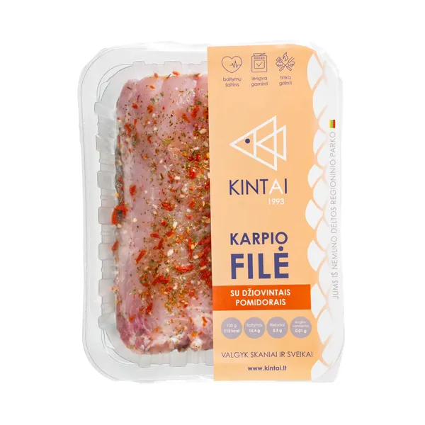Paprastojo karpio filė su džiovintais pomidorais KINTAI, 1 kg