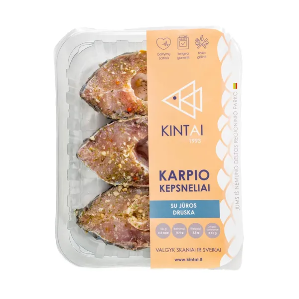 Paprastojo karpio kepsneliai su jūros druska ir žolelėmis KINTAI, 1 kg