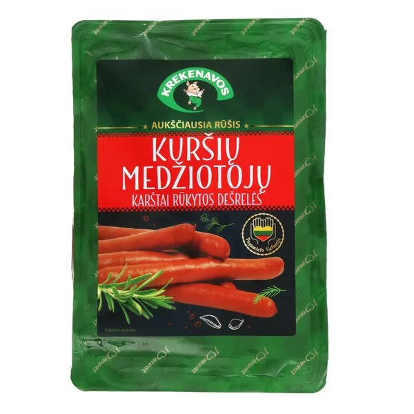 Karštai rūkytos KURŠIŲ medžiotojų dešrelės KREKENAVOS, a.r, 600g