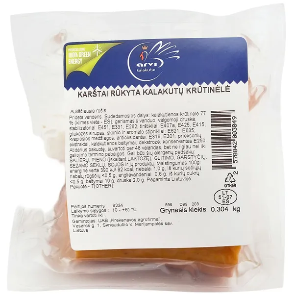 Karštai rūkyta kalakutų krūtinėlė ARVI KALAKUTAI, a. r., 1 kg