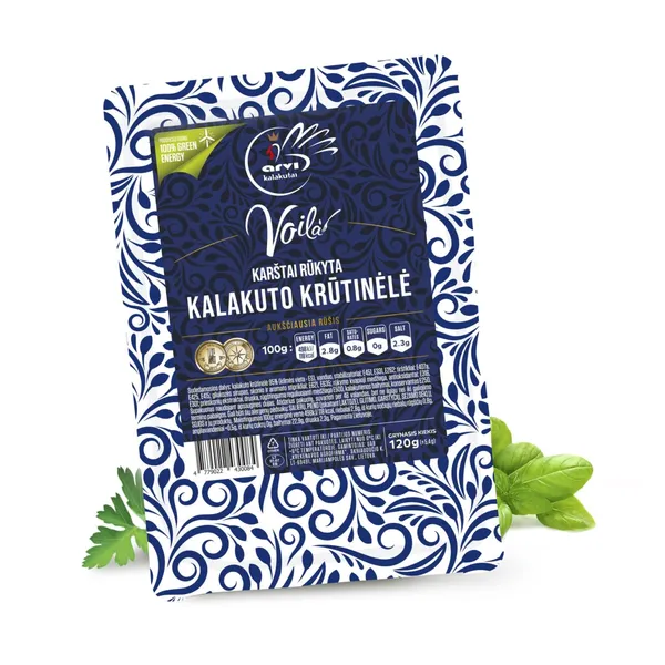 Karštai rūkyta kalakutų krūtinėlė dujose VOILA, a.r., 120 g