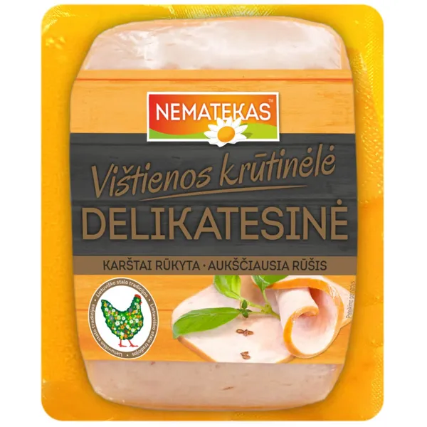 Karštai rūkyta delikatesinė broilerių krūtinėlė, a. r., 1 kg