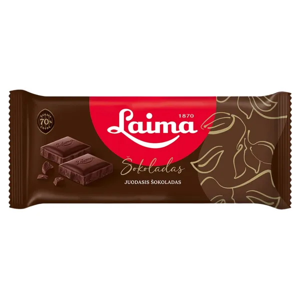 Kartusis šokoladas LAIMA, 70 %, 90 g