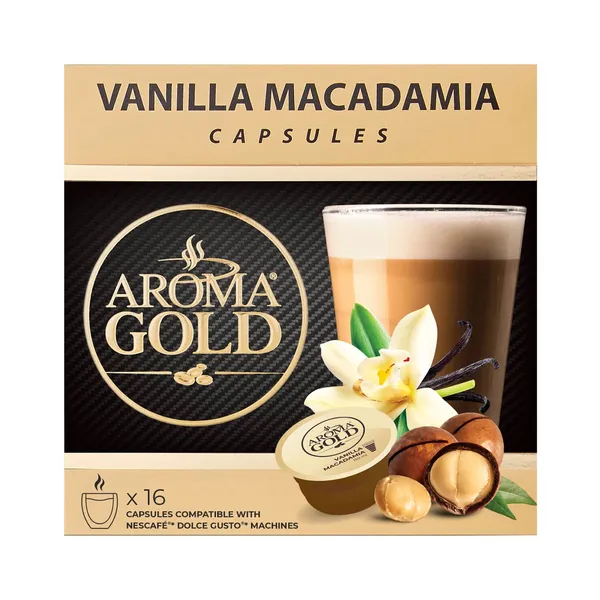 Kavos kapsulės AROMA GOLD VANILLA MACADAMIA, 256 g