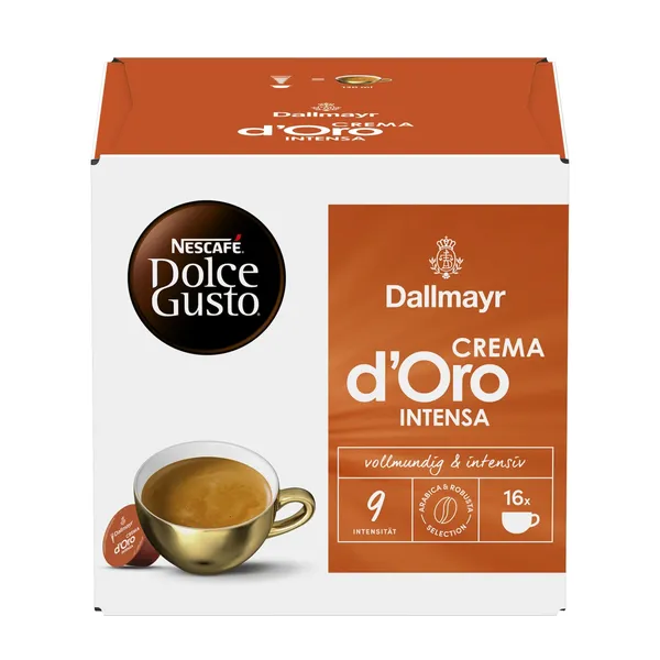 Kavos kapsulės, NESCAFE DOLCE GUSTO DALLMAYR CREMA DORO INTENSO, 16 x 7,5 g