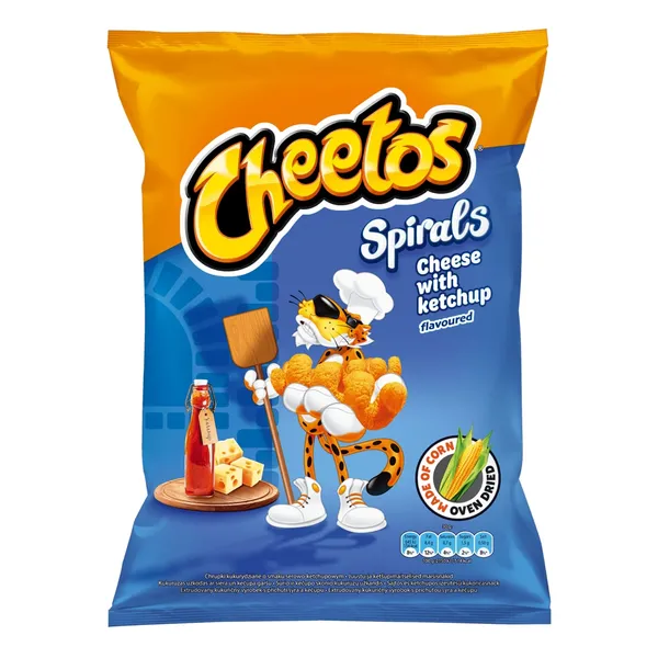 Kečupo ir sūrio skonio kukurūzų užkandis CHEETOS SPIRALS, 145 g