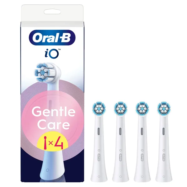 Keičiamos dantų šepetėlio galvutės ORAL B iO GENTLE CARE WHITE, 4 vnt.