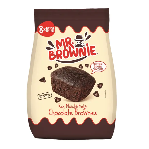 Keksiukai su belgiško šokolado drožlėmis MR BROWNIE, 200 g