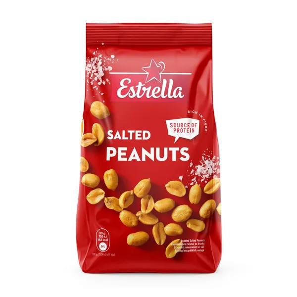 Kepinti žemės riešutai ESTRELLA, su druska, 240 g