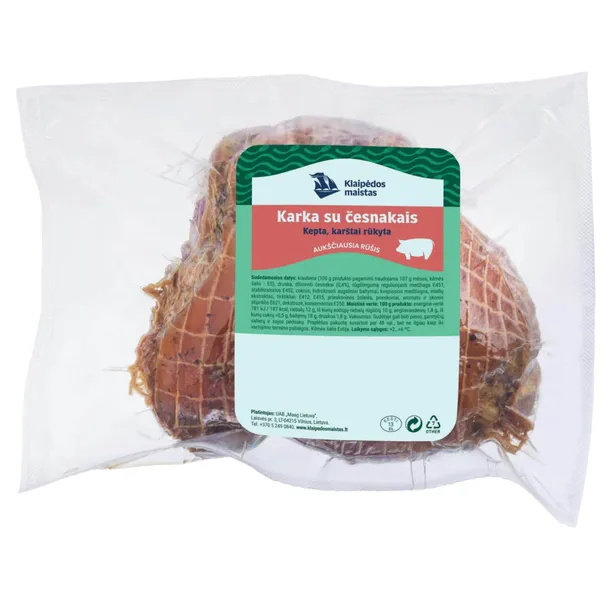 Kepta karštai rūkyta karka su česnakais KLAIPĖDOS MAISTAS, a.r., 1 kg