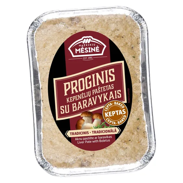 Keptas kepenėlių paštetas su baravykais GOURMET PROGINIS, aukščiausia rūšis, 360 g