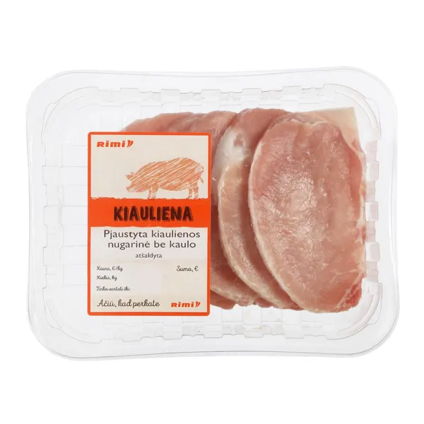 Kiaulienos nugarinė be kaulo RIMI, pjaustyta, 310 g