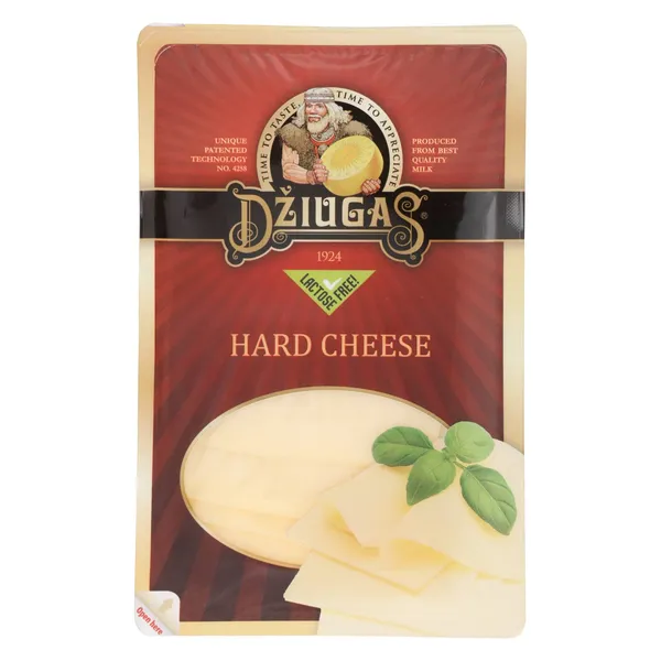 Kietas sūris DŽIUGAS, 40% rieb., brandintas 12 mėn., pjaustytas, 150 g