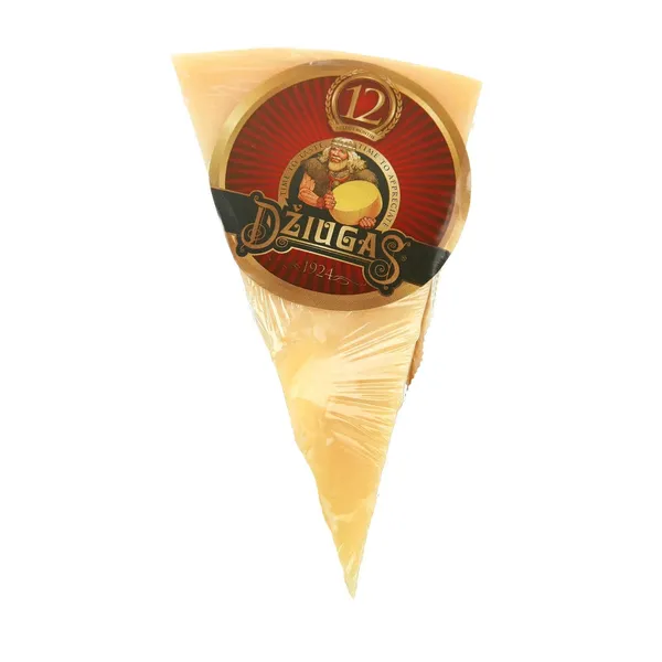 Kietas sūris „DŽIUGAS“ 40% rieb. s.m. brandintas 12 mėn. MILD (skeltas), 1 kg