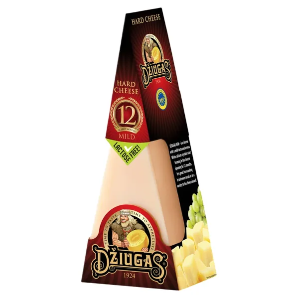 Kietasis sūris DŽIUGAS MILD, 40% rieb., 180 g ( s.m. brandintas 12 mėn. gab.)
