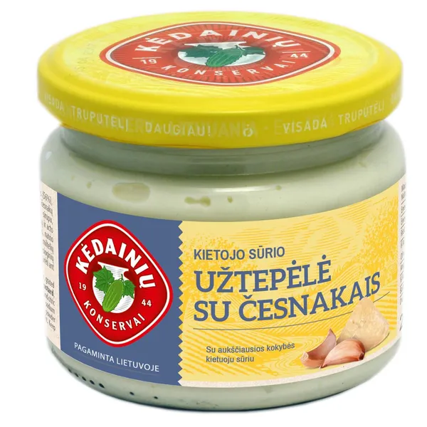Kietojo sūrio užtepėlė su česnakais KĖDAINIŲ KONSERVAI, 280 g
