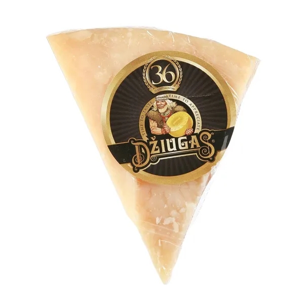 Kietas sūris „DŽIUGAS“ 40% rieb. s.m. brandintas 36 mėn.GOURMET (skeltas), 1 kg