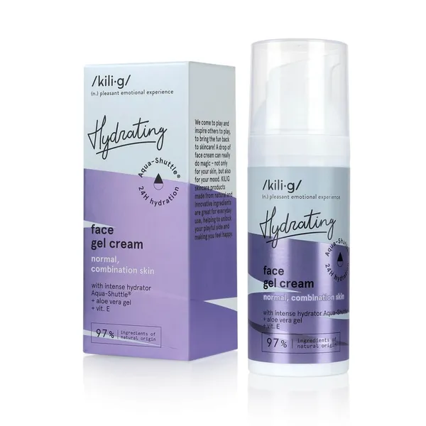KILIG HYDRATING intensyviai drėkinantis gelinis kremas normaliai, mišriai veido odai 50 ml