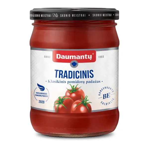 Klasikinis DAUMANTŲ pomidorų padažas (tradicinio skonio), 500 g