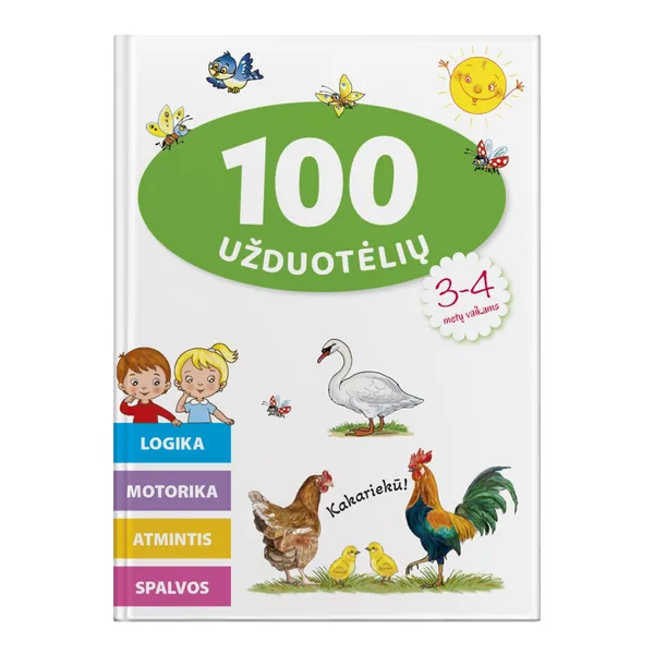 Knyga 100 UŽDUOTĖLIŲ 3-4 METŲ VAIKAMS