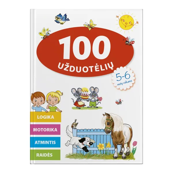 Knyga 100 UŽDUOTĖLIŲ 5-6 METŲ VAIKAMS