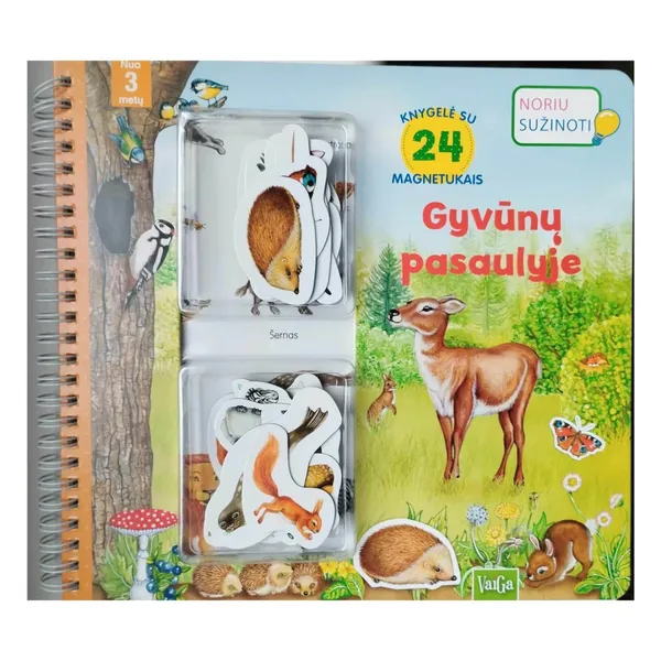 Knyga GYVŪNŲ PASAULYJE. KNYGELĖ SU 24 MAGNETUKAIS