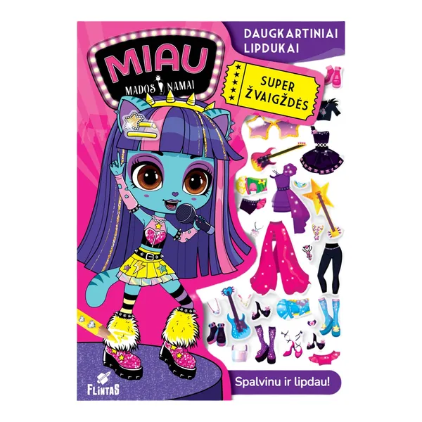 Knyga Jovita Vaivarienė MIAU MADOS NAMAI. DAUGKARTINIAI LIPDUKAI 2