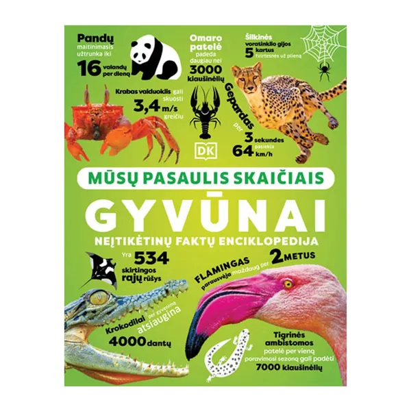 Knyga MŪSŲ PASAULIS SKAIČIAIS. GYVŪNAI, 6-10 m.