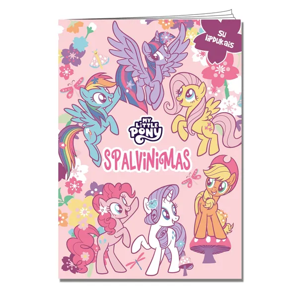 Knyga MY LITTLE PONY. SPALVINIMAS SU LIPDUKAIS, 3-6 m.