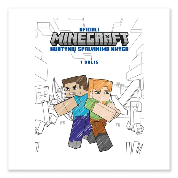 Spalvinimo knyga OFICIALI MINECRAFT NUOTYKIŲ SPALVINIMO KNYGA, 1D.